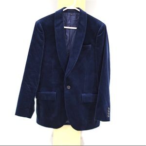 J Crew Ludlow Velvet Blazer Jacket Mens 36S Blue